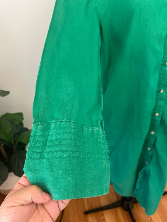 Zara Green Linen Tunic Dress - Picture 5 of 11
